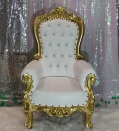 Dollarsmiley Rentals – 4Ft Throne Chair, White