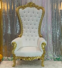 Dollarsmiley Rentals – 6Ft Throne Chair, White